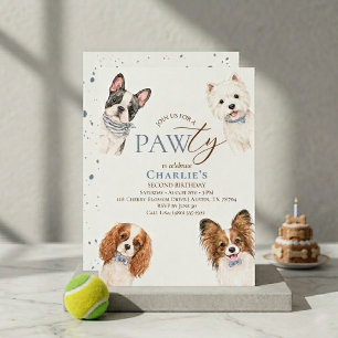 Süße Welpen-Paw-ty-Hunde-Geburtstags-Einladung Bla Einladung