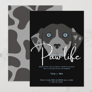 Süße Welpen-Pfoten-Party zum Leben  Einladung