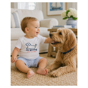 Süße Welpen-Silhouette in Marineblau Baby T-shirt