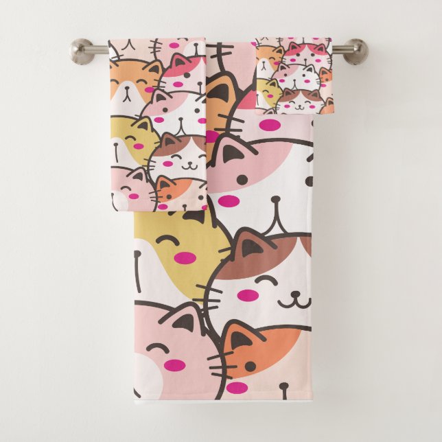 Süße Welpen Tierillustration Badhandtuch Set (Insitu)