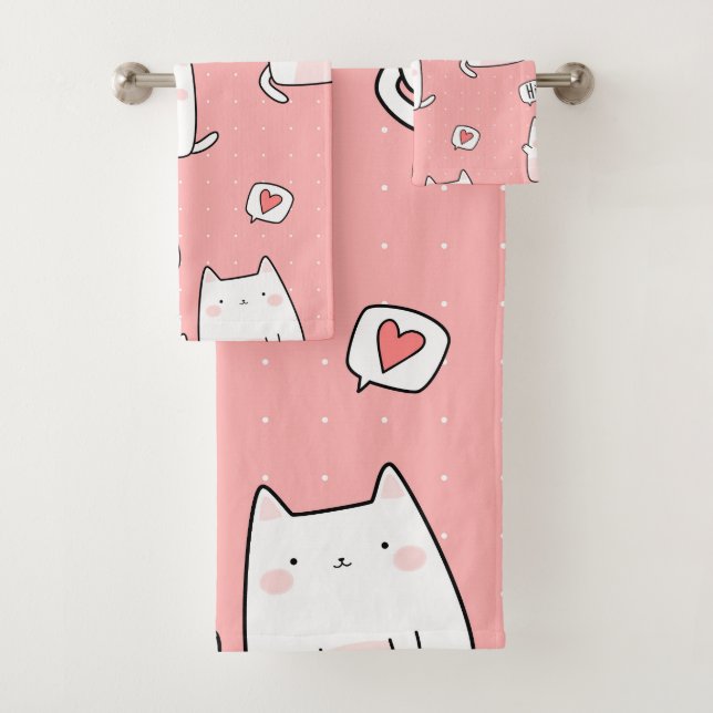 Süße Welpen Tierillustration Badhandtuch Set (Insitu)