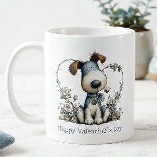 Süße Welpen-Valentins-Tasse Kaffeetasse