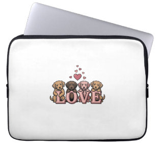 Süße Welpenliebe Valentinstag Vintage Gravur Desig Laptopschutzhülle
