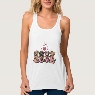 Süße Welpenliebe Valentinstag Vintage Gravur Desig Tank Top