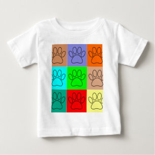Süße Welpenpfoten in Quadraten Baby T-shirt