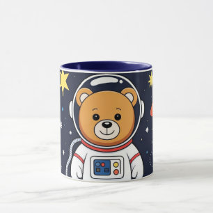 Süße Weltraum-Bär-Astronaut-Illustration Tasse