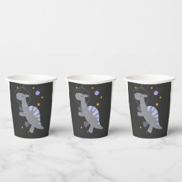 Süße Weltraum-Dinosaurier-Geburtstags-Party-Tasse  Pappbecher