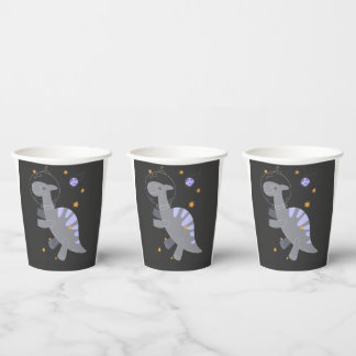 Süße Weltraum-Dinosaurier-Geburtstags-Party-Tasse Pappbecher