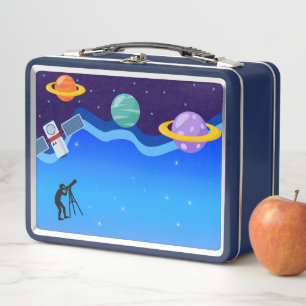 Süße Weltraum-Lunchbox für Kinder Metall Brotdose