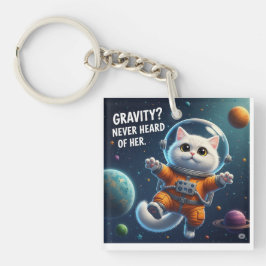 Süße Weltraumkatze Schlüsselanhänger