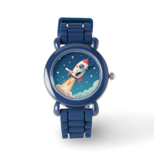 Süße Weltraumrakete beim Start Armbanduhr