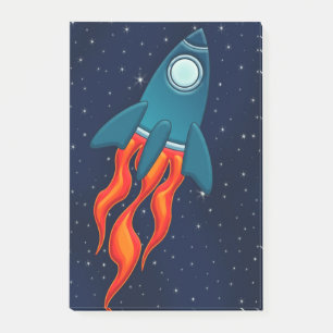 Süße Weltraumrakete und Weltraumdesign Post-it Klebezettel