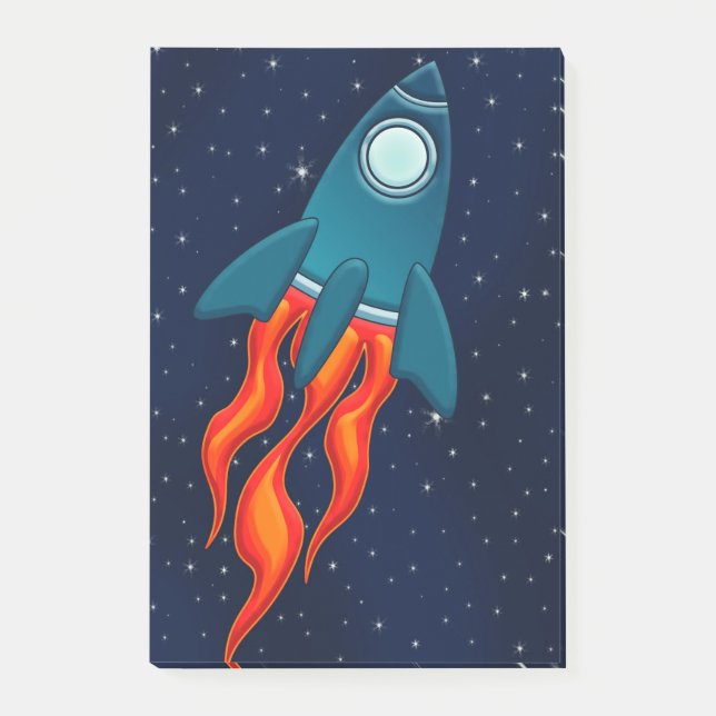 Süße Weltraumrakete und Weltraumdesign Post-it Klebezettel (Vorderseite)