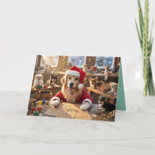 Süße Werkstatt des Weihnachtsmanns Weihnachtskarte Karte