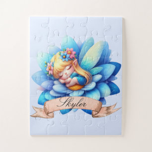Süße whimsical florale süße Träume schlafende Fee Puzzle