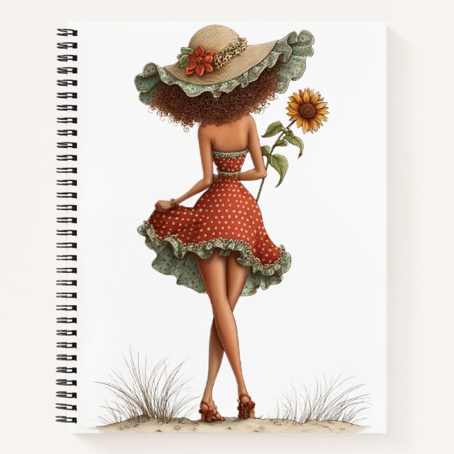 SÜSSE WHIMSICAL SOMMER THEMEN Mädchen Notizbuch (Vorderseite)