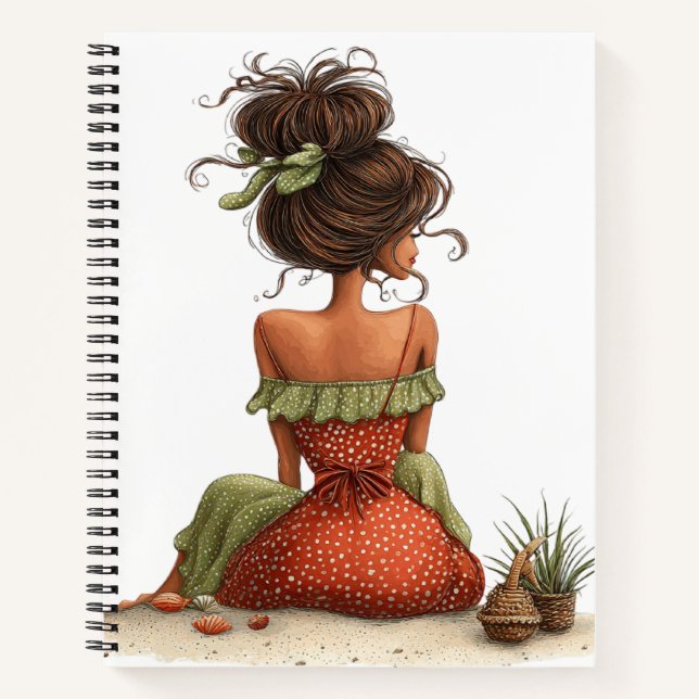 SÜSSE WHIMSICAL SOMMER THEMEN Mädchen Notizbuch (Vorderseite)