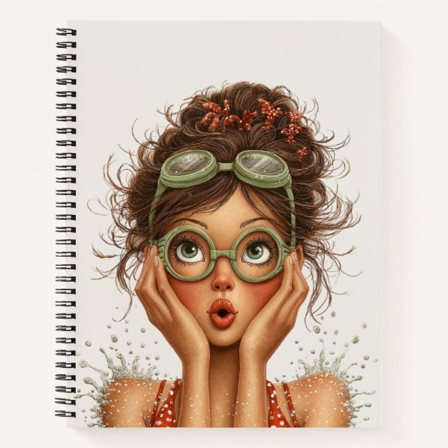 SÜSSE WHIMSICAL SOMMER THEMEN Mädchen Notizbuch (Vorderseite)