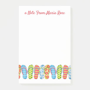 Süße whimsical Strand Spaß Flip Flops Custom Post-it Klebezettel