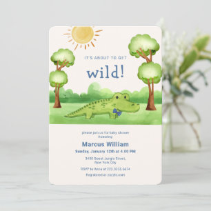 Süße whimsical wilde Safari Krokodil Baby Shower  Einladung