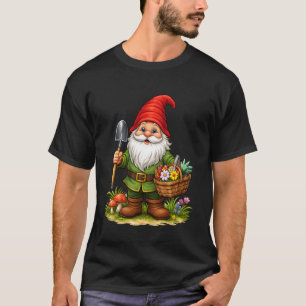 Süße whimsische Märchengarten-Zwergenillustration T-Shirt