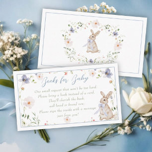 Süße Wiesenkaninchen & Wildblumen-Baby-Einladung Begleitkarte