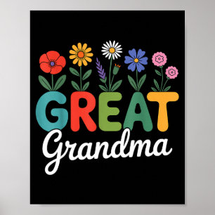 Süße Wildblumen Oma floral Muttertag großartig Poster