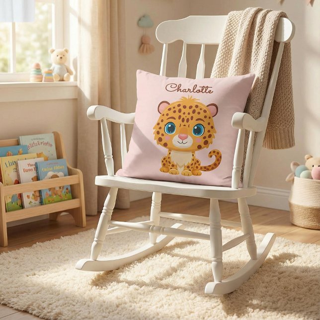 Süße wilde Leopard-Nursery-Kinder Safari-Tier Kissen (Von Creator hochgeladen)