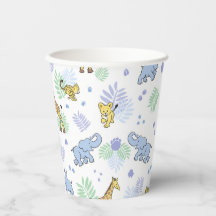 Süße wilde Safari-Tiere Baby Shower Weiß