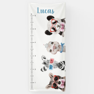 Süße wilde Tiere   Vinyl-Wachstumsbanner Banner