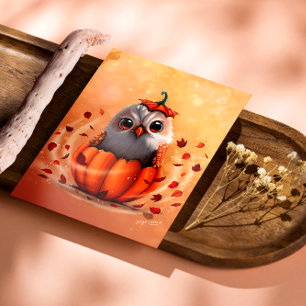 Süße Wildnis einer Eule: Herbstwald Poster