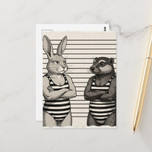 Süße Wildtier-Straftäter Postkarte