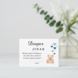 Süße Windel-Raffelkarte für Baby Shower Begleitkarte