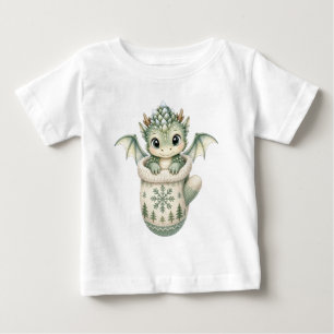 Süße Winter-Baby-Drache-Handschuh-Wasserfarbe  Baby T-shirt