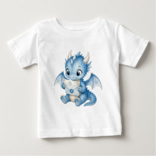Süße Winter-Baby-Drache-Wasserfarben-Illustration Baby T-shirt