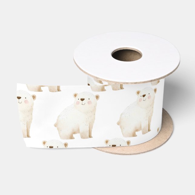 Süße Winter-Eisbären Satinband (Spule)