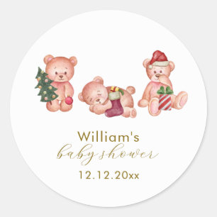 Süße Winter Es ist kalt draußen Bär Baby Shower Runder Aufkleber