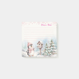 Süße Winter-Pinguin-linierte benutzerdefinierte Ha Post-it Klebezettel