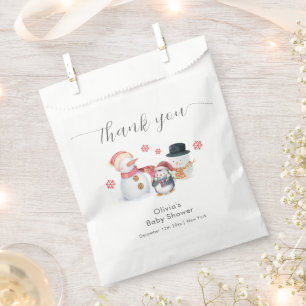 Süße Winter-Pinguin-Schneemann-Baby-Party Geschenktütchen