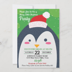 Süße Winter-Pinguin-Weihnachtsfeier-Einladung Einladung