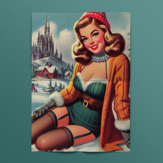 Süße Winter-Pinup Seidenpapier (Von Creator hochgeladen)