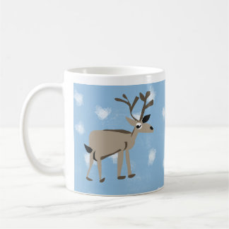 Süße Winter-Rentiere & fallende Schneeflocken-Tass Kaffeetasse