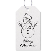 Süße Winter-Schneemann-Linienkunst-Illustration