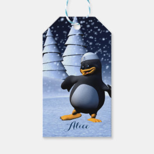 Süße Winter-Seemann-Pinguin-Schnee-Feiertag-Kunst Geschenkanhänger