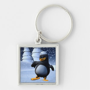 Süße Winter-Seemann-Pinguin-Schnee-Feiertag-Kunst Schlüsselanhänger