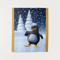 Süße Winter-Seemann-Pinguin-Schnee-Feiertag-Kunst