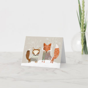 Süße Winter-Wunderland-Fuchs-Feiertags-Grußkarte Dankeskarte