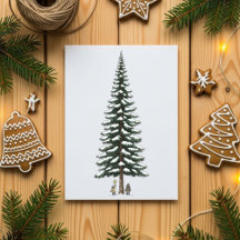 Süße Winterkinder mit großer Weihnachtsbaum-Grußka