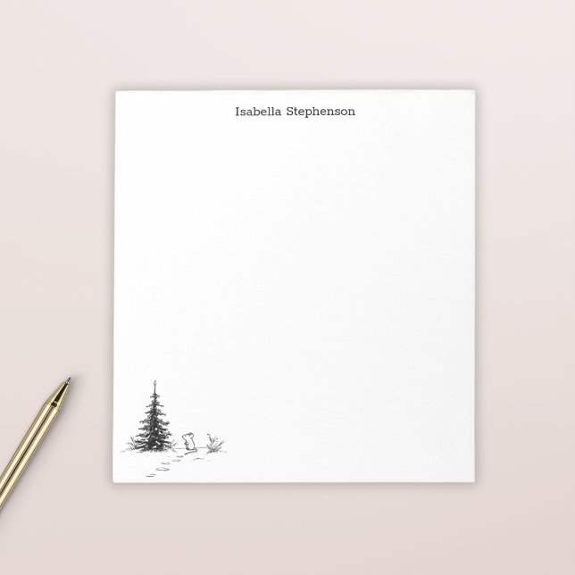 Süße Wintermaus Whimsical Personalisiert Notizblock (Von Creator hochgeladen)