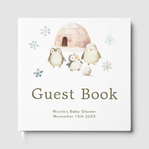Süße Winterpinguine Baby Shower Gästebuch